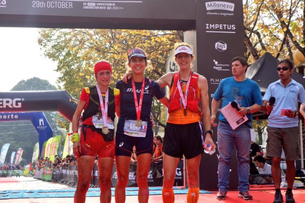 Las tres primeras clasificadas en el Mundial de Trail celebrado en Portugal Foto(c) Irunfar